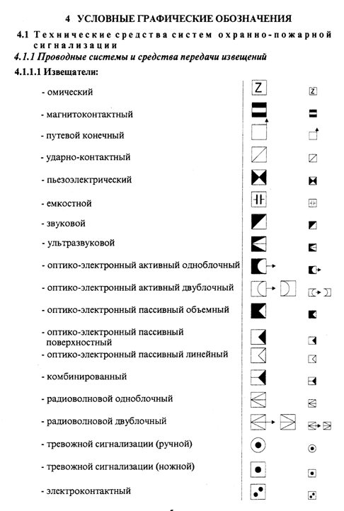 Извещатель на схеме